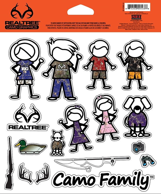 Realtree RT-CFAM-LG Decal Set, Camo Family, Vinyl Adhesive